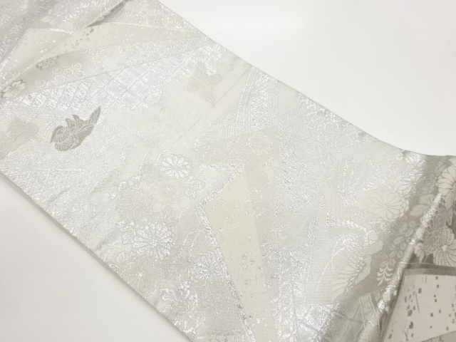 JAPANESE KIMONO / FUKURO OBI / PLATINUM FOIL / MANDARIN DUCK 